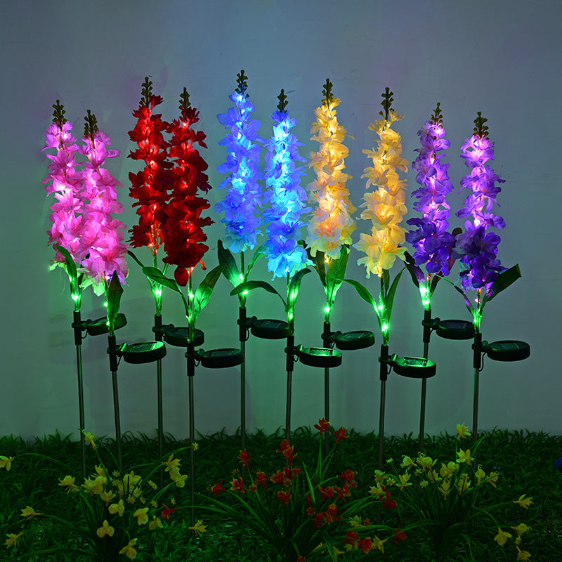 New Led Solar Violet Lawn Light Holiday Decoration Led Simulation Violet Solar Garden Light