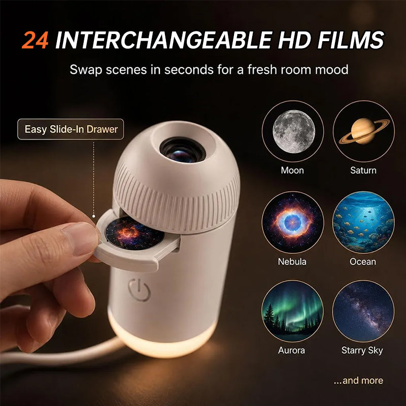 5D Holographic Galaxy & Ocean Projector – Smart LED Night Light with 24 Films for Bedroom & Party Décor