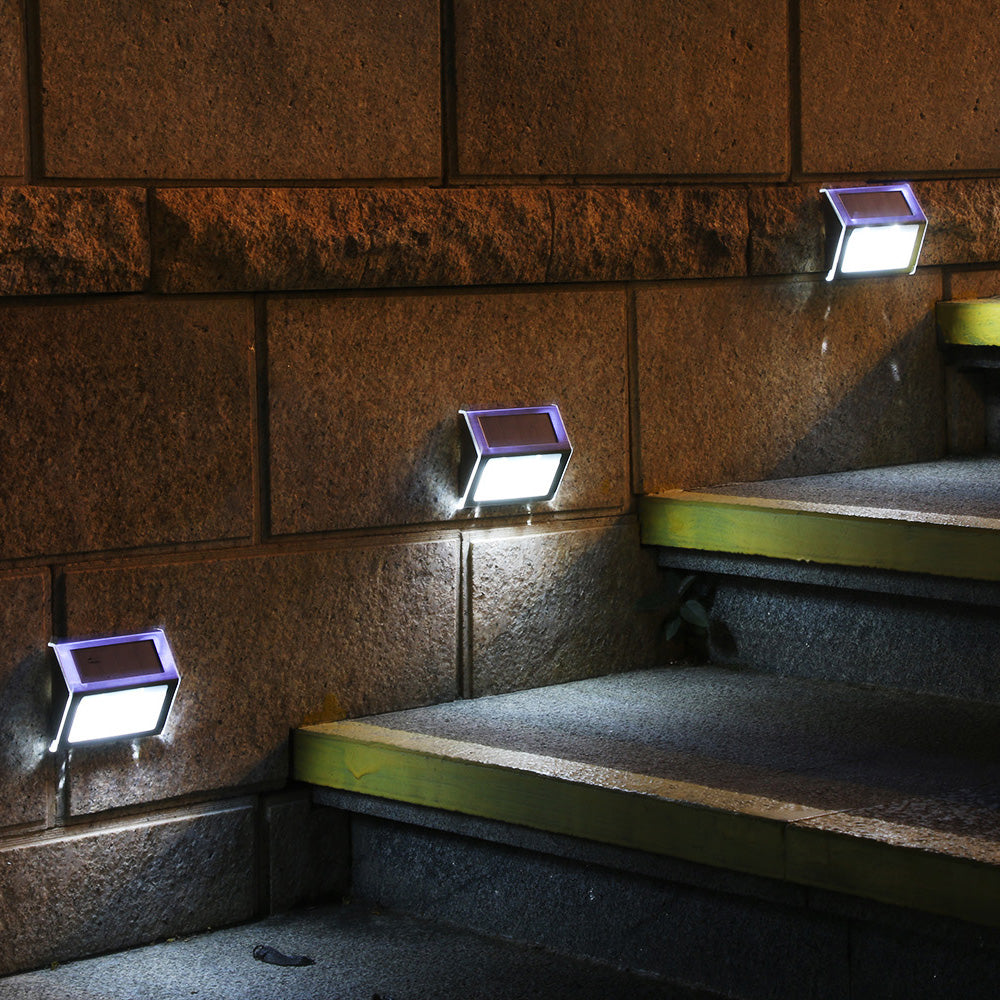 3 LED Solar Light Outdoor Stainless Steel LED Solar Light for Stairs Paths Deck Patio Garden