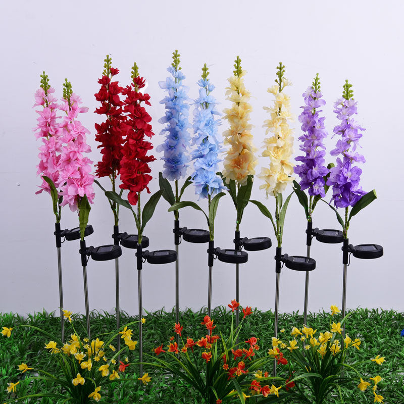 New Led Solar Violet Lawn Light Holiday Decoration Led Simulation Violet Solar Garden Light